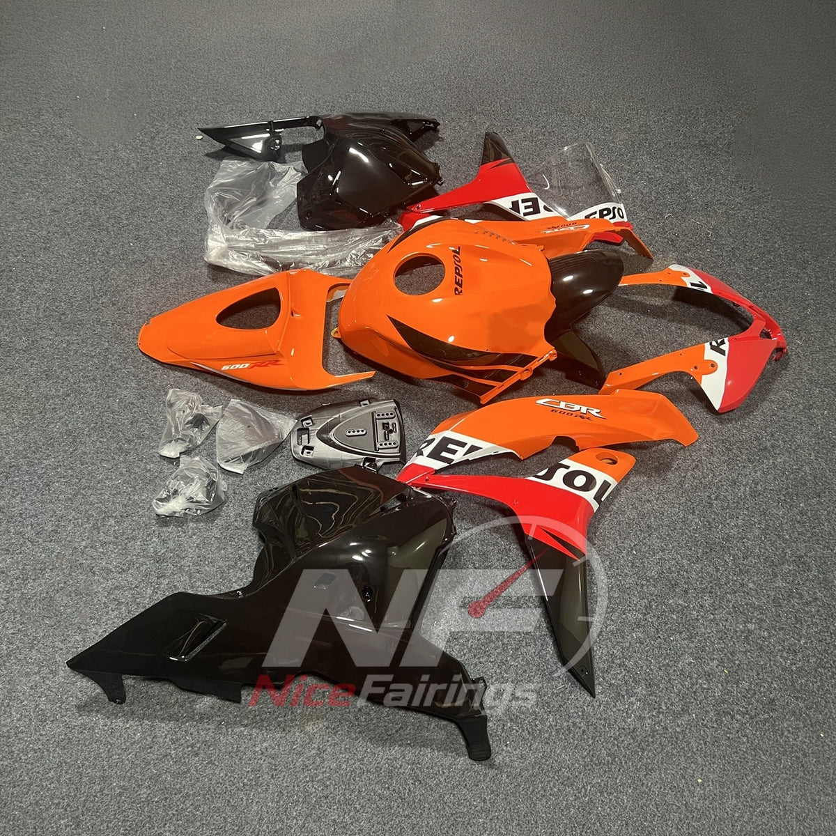 Orange ABS Cowling Set Fits 2009-2012 HONDA CBR600RR F5 | NiceFairings - front angle image