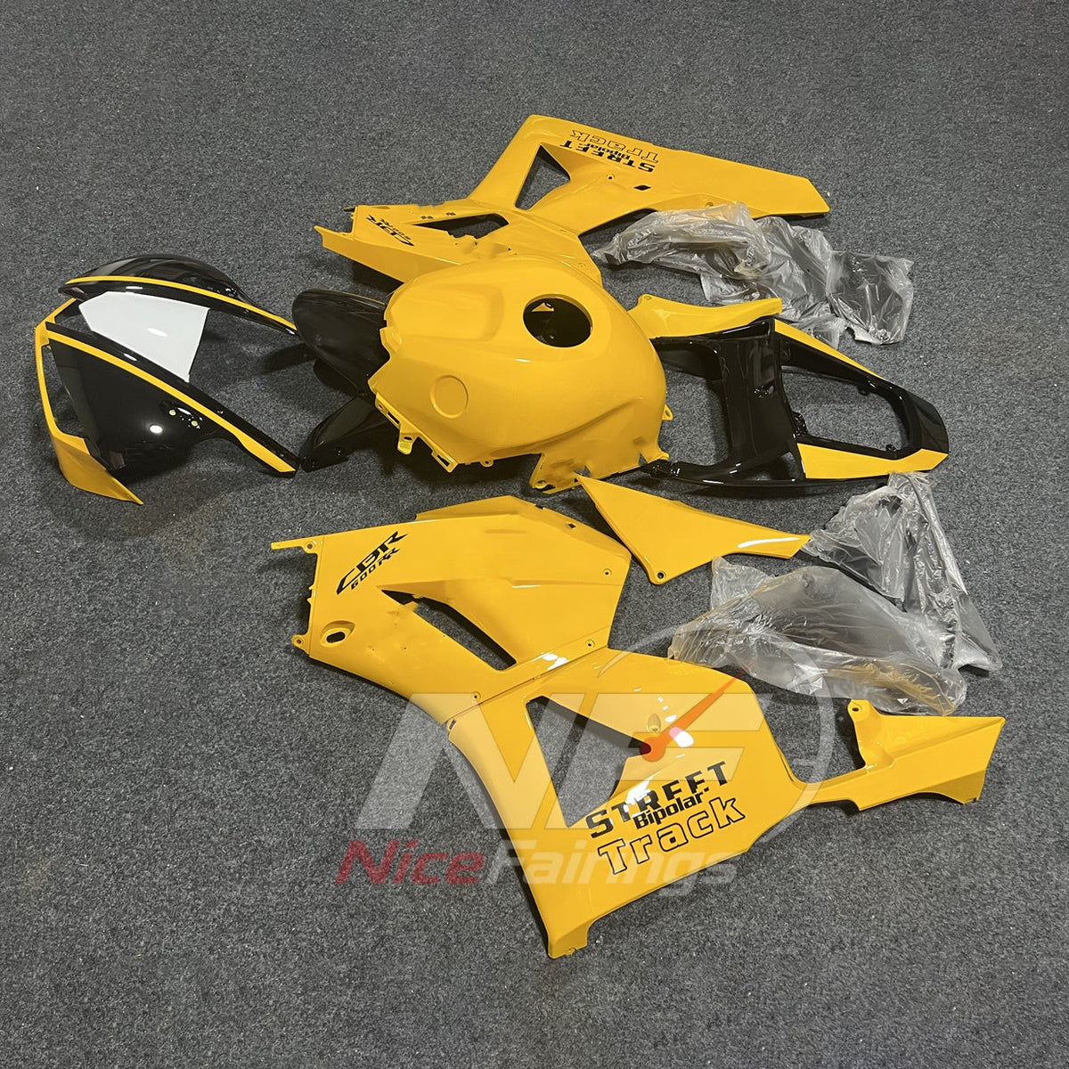 Aftermarket Yellow Sportbike Bodywork Set Fits 2013-2026 HONDA CBR600RR F5 | NiceFairings - front angle image