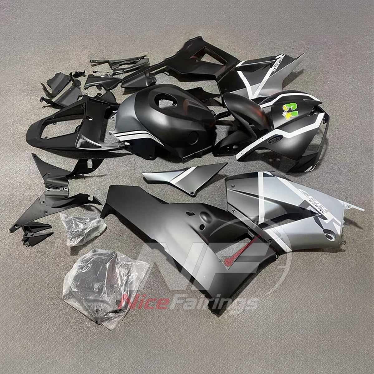 Gray ABS Cowling Panels Compatible with 2013-2026 HONDA CBR600RR F5 | NiceFairings - front angle image