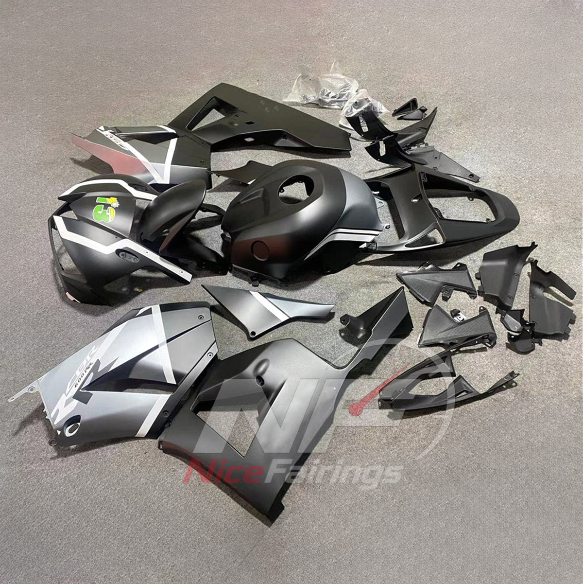 Gray ABS Cowling Panels Compatible with 2013-2026 HONDA CBR600RR F5 | NiceFairings - side angle image