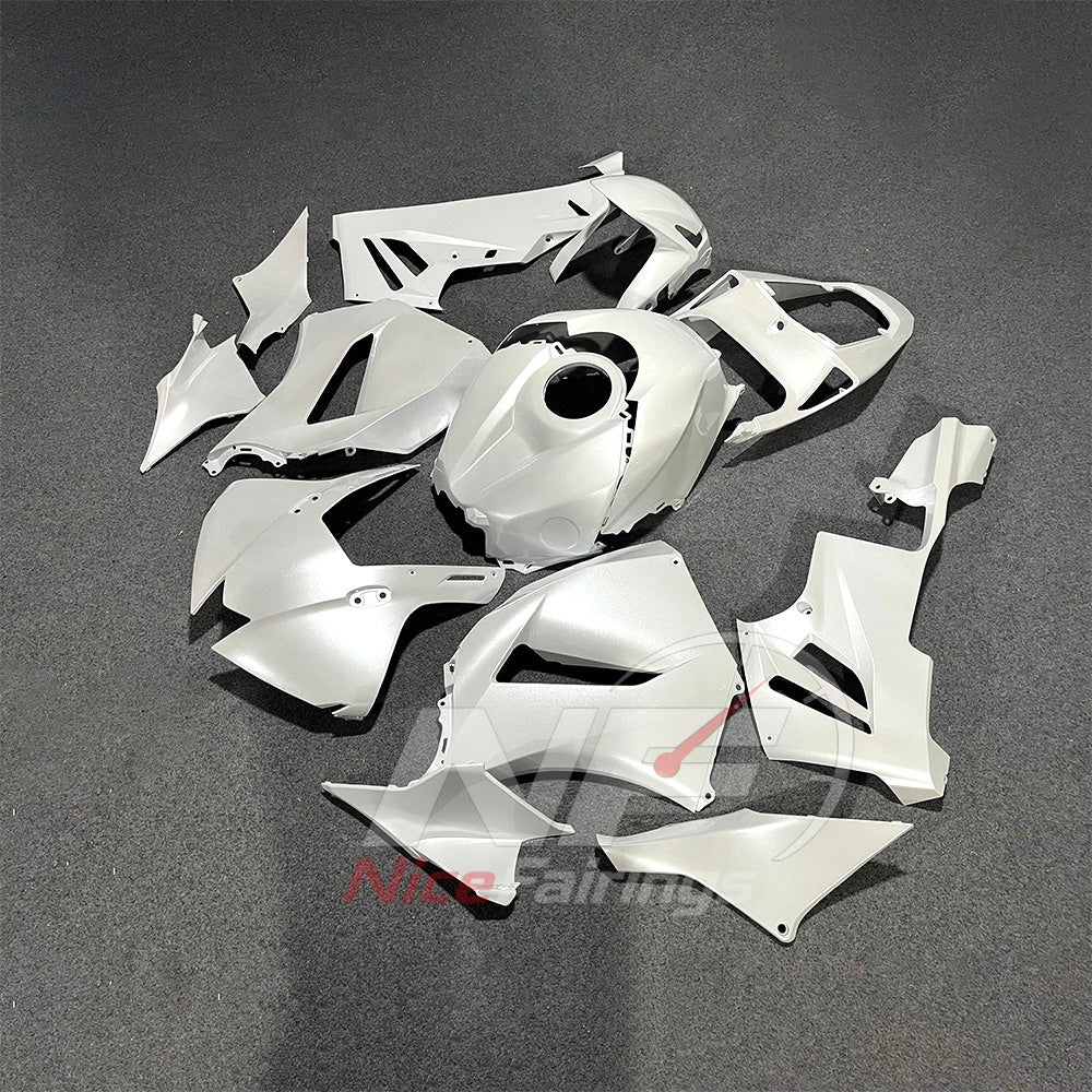White ABS Cowling Set Fits 2013-2026 HONDA CBR600RR F5 | NiceFairings - front angle image