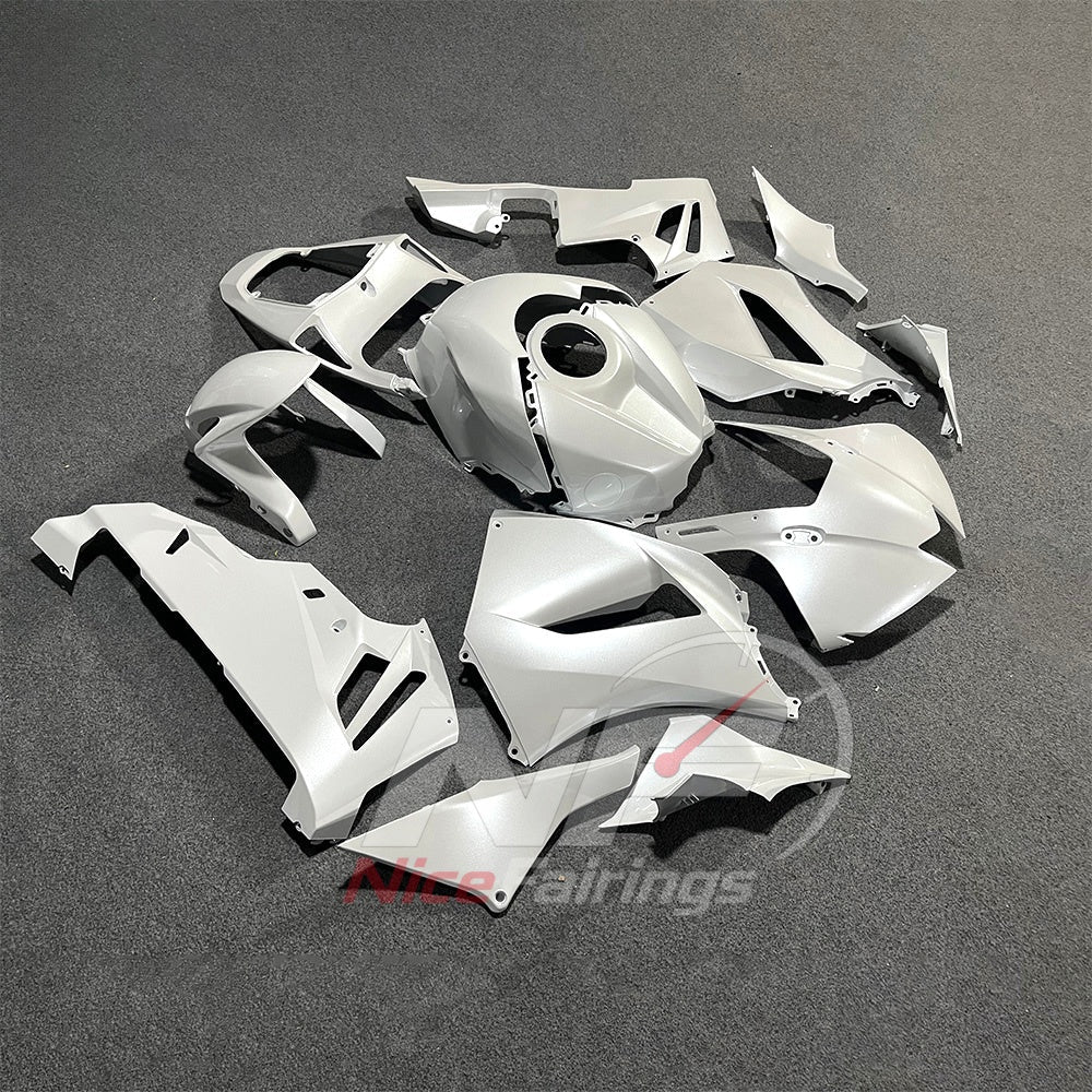 White ABS Cowling Set Fits 2013-2026 HONDA CBR600RR F5 | NiceFairings - side angle image