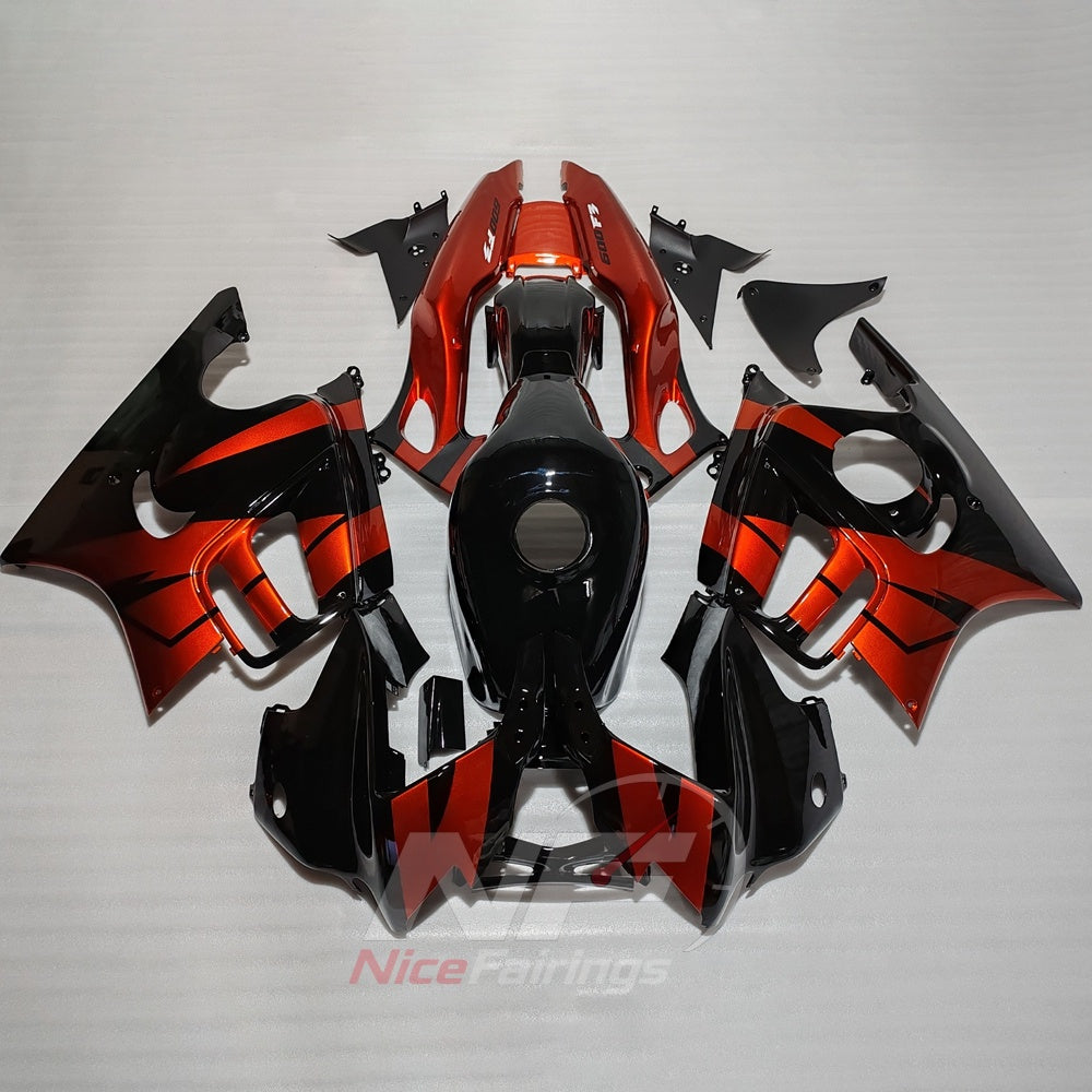 Aftermarket Fairing Kit Fits 1997-1998 HONDA CBR600 F3 - ABS Plastic - Silver Black | NiceFairings - paint design NO.6 option image