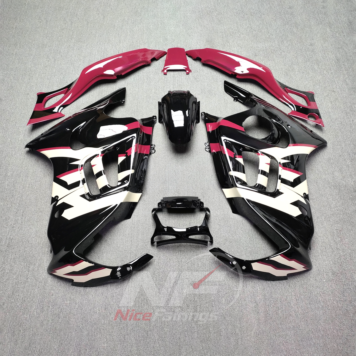 Fairing Kit Fits 1997-1998 HONDA CBR600 F3 - ABS Plastic - Gloss Black | NiceFairings - paint design NO.3 option image