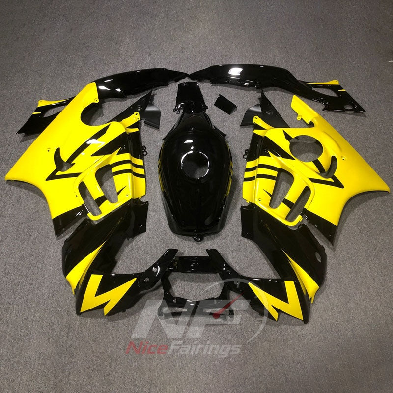 Fairings Kit Fits 1997-1998 HONDA CBR600 F3 - ABS Plastic - White Black | NiceFairings - paint design NO.6 option image