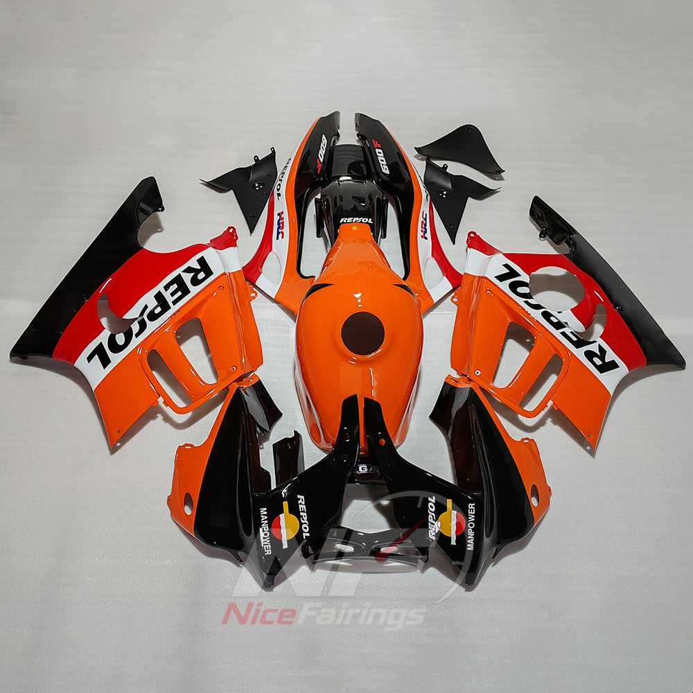 Fairings Kit Fits 1997-1998 HONDA CBR600 F3 - ABS Plastic - White Black | NiceFairings - paint design NO.4 option image