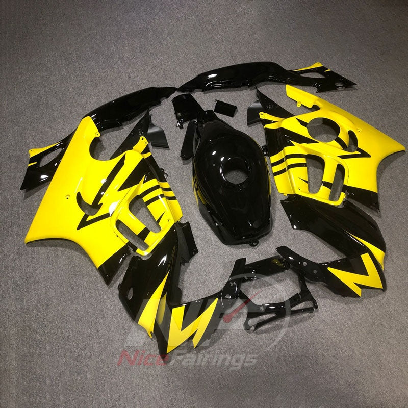 Fairing Kit Fits 1997-1998 HONDA CBR600 F3 - ABS Plastic - Yellow Black | NiceFairings - front angle image
