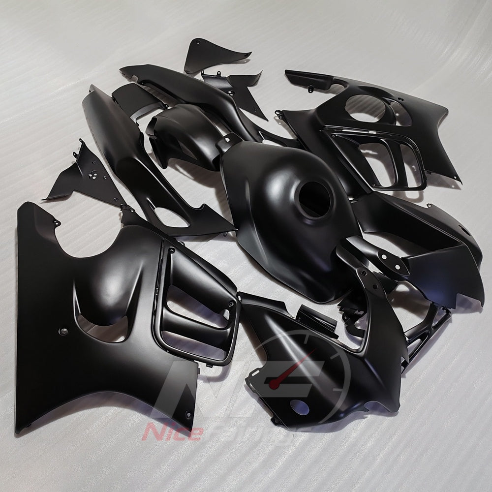 Custom Fairings Fit 1997-1998 HONDA CBR600 F3 - ABS Plastic - Matte Black | NiceFairings - front angle image