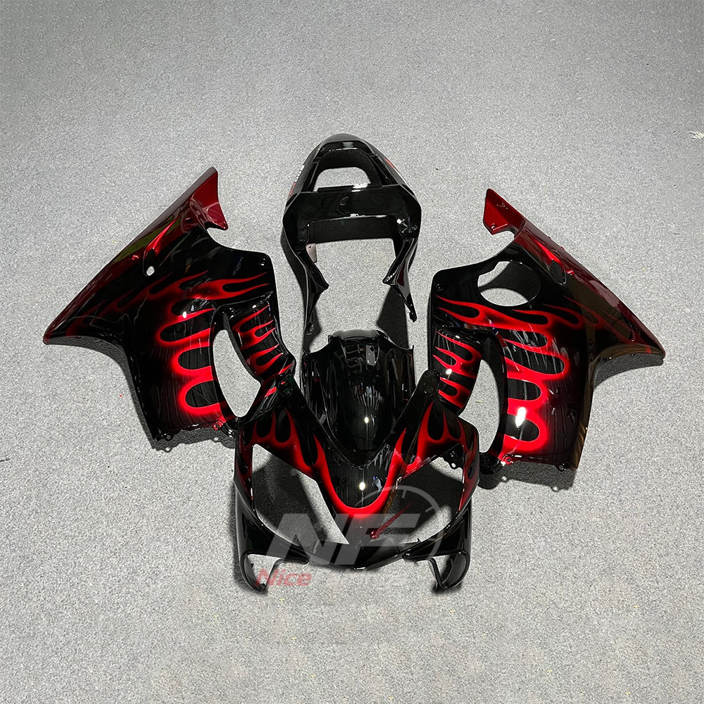 Fairing Kit Fits 2001-2003 HONDA CBR600 F4i - ABS Plastic - Gray Black | NiceFairings - paint design NO.4 option image