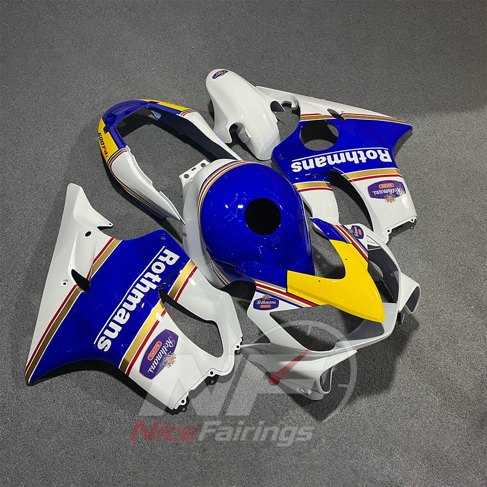 Fairing Kit Fits 2004-2007 HONDA CBR600 F4i - ABS Plastic - Blue White Yellow | NiceFairings - front angle image