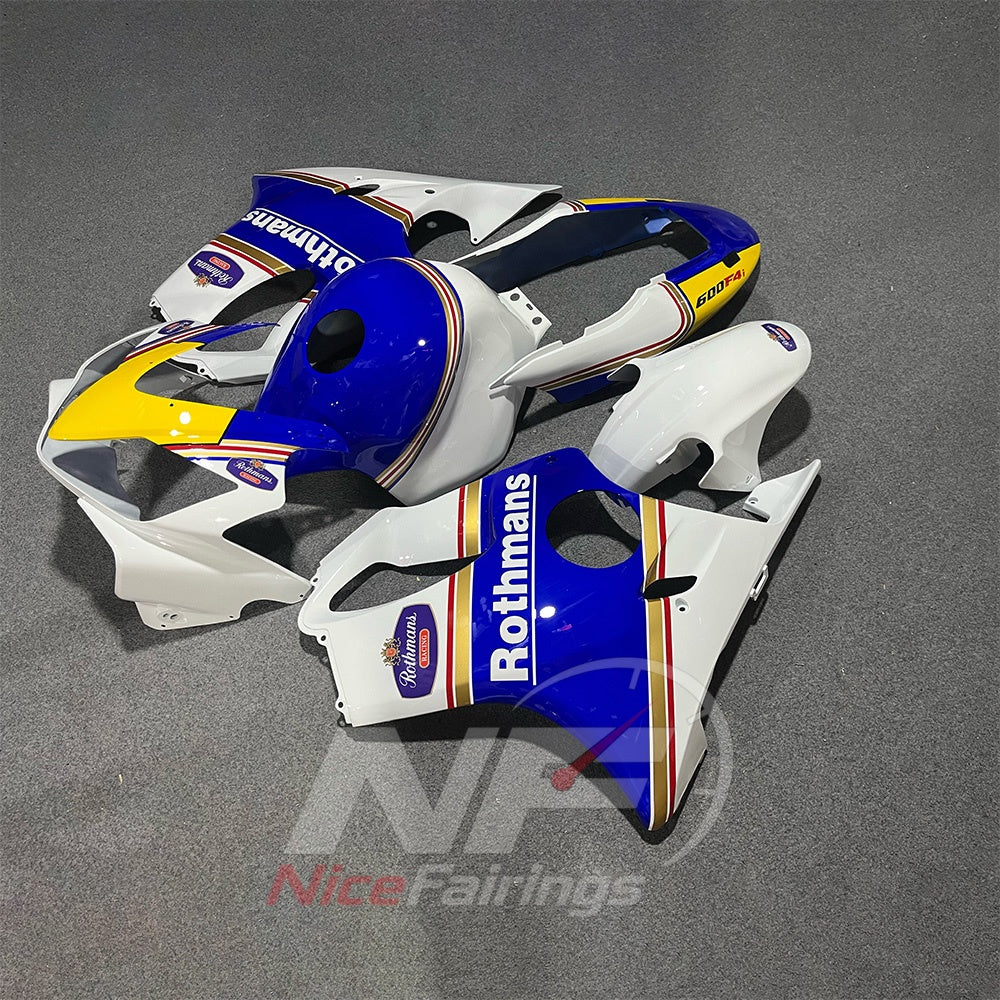 Fairing Kit Fits 2004-2007 HONDA CBR600 F4i - ABS Plastic - Blue White Yellow | NiceFairings - side angle image