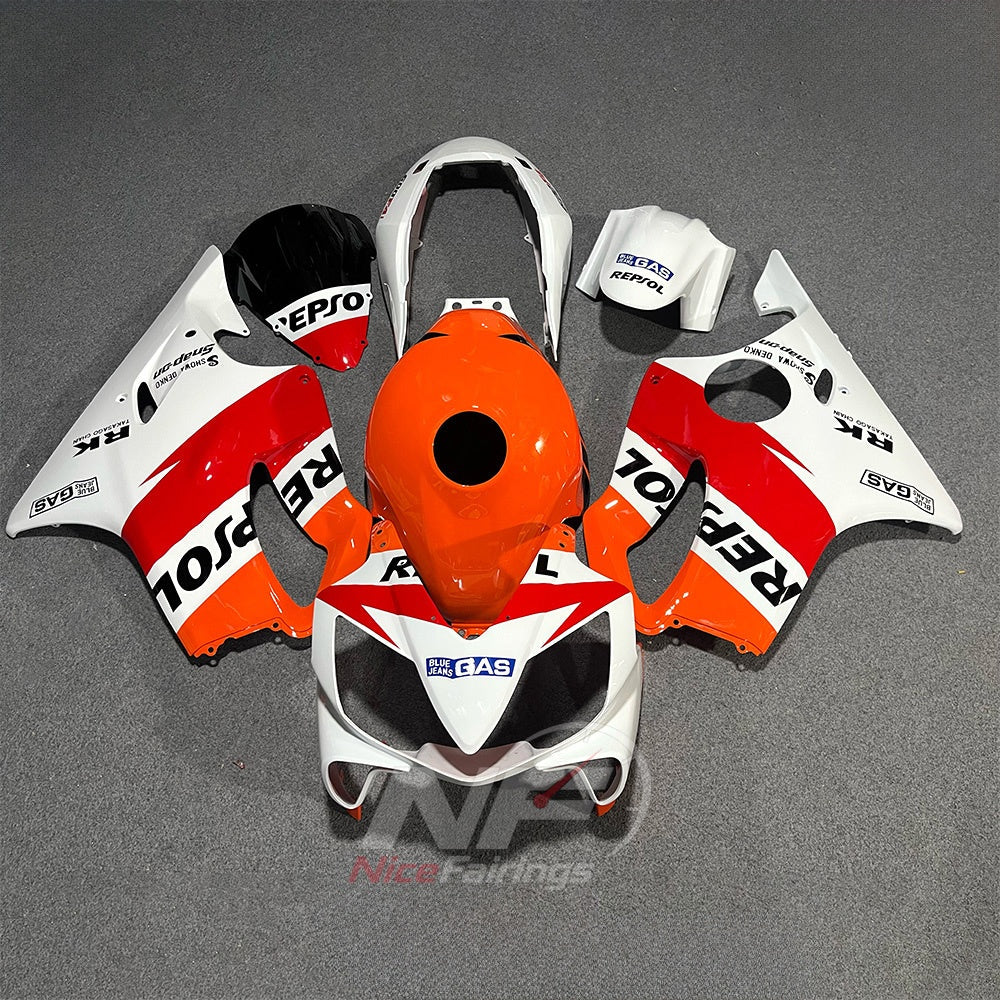 Fairing Kit Fits 2004-2007 HONDA CBR600 F4i - ABS Plastic - Red Silver Gray | NiceFairings - paint design NO.9 option image