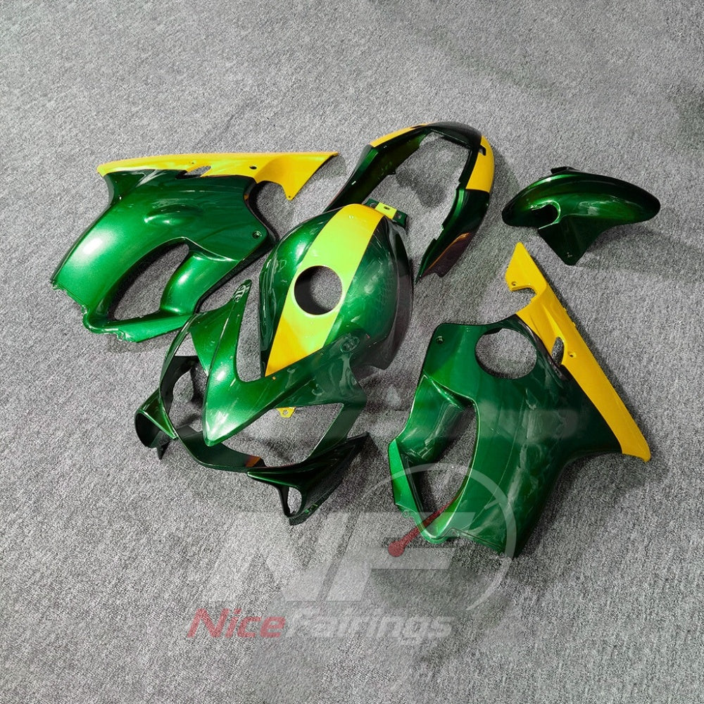 Fairings Kit Fits 2004-2007 HONDA CBR600 F4i - ABS Plastic - Green Yellow | NiceFairings - front angle image