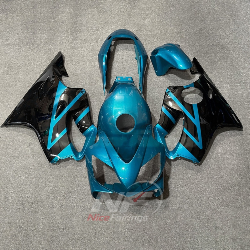 Motorcycle Fairing Kit Fits 2004-2007 HONDA CBR600 F4i - ABS Plastic - Blue Orange | NiceFairings - paint design NO.5 option image