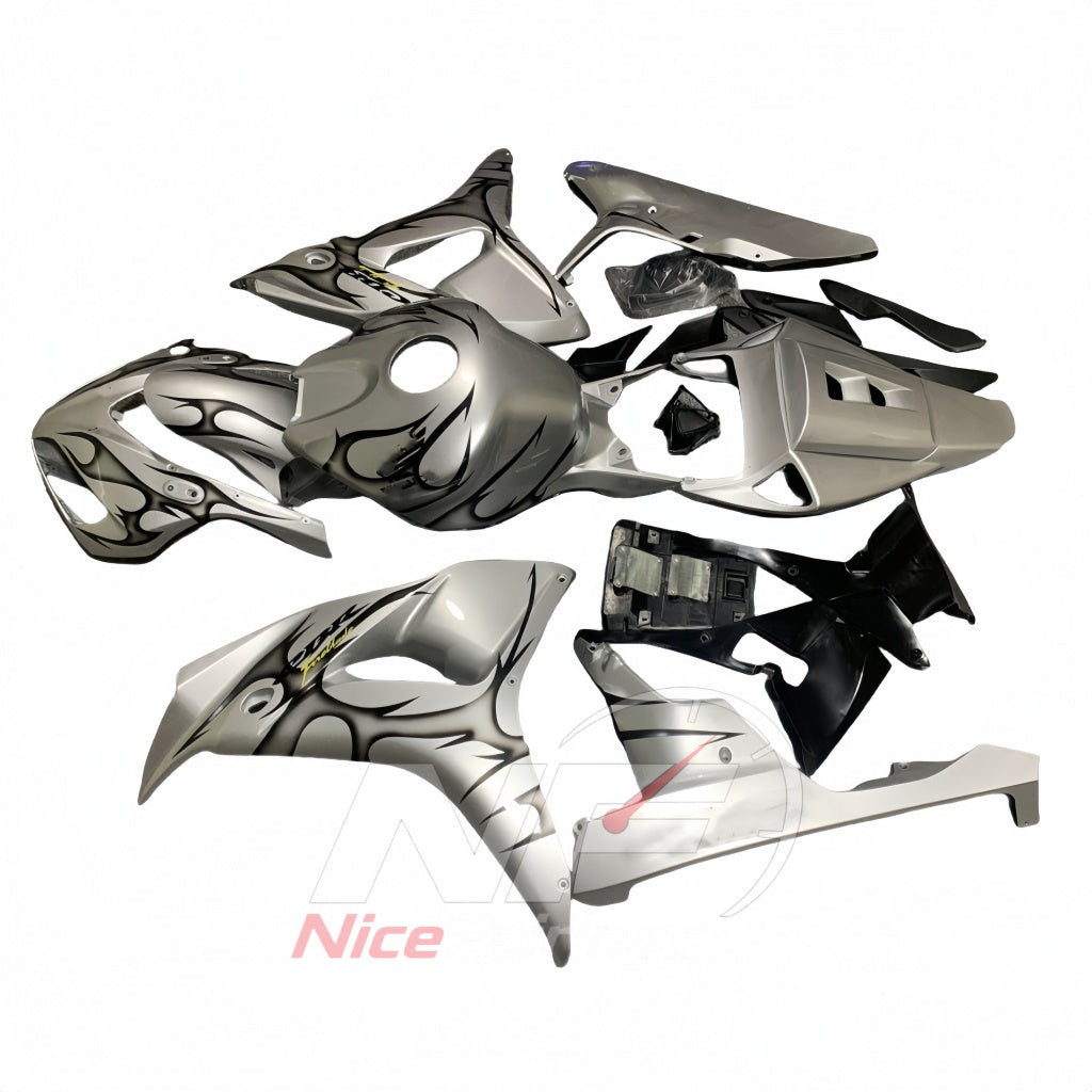 Custom-Painted Silver ABS Plastic Fairing Set Fits 2006-2007 HONDA CBR1000RR | NiceFairings - front angle image