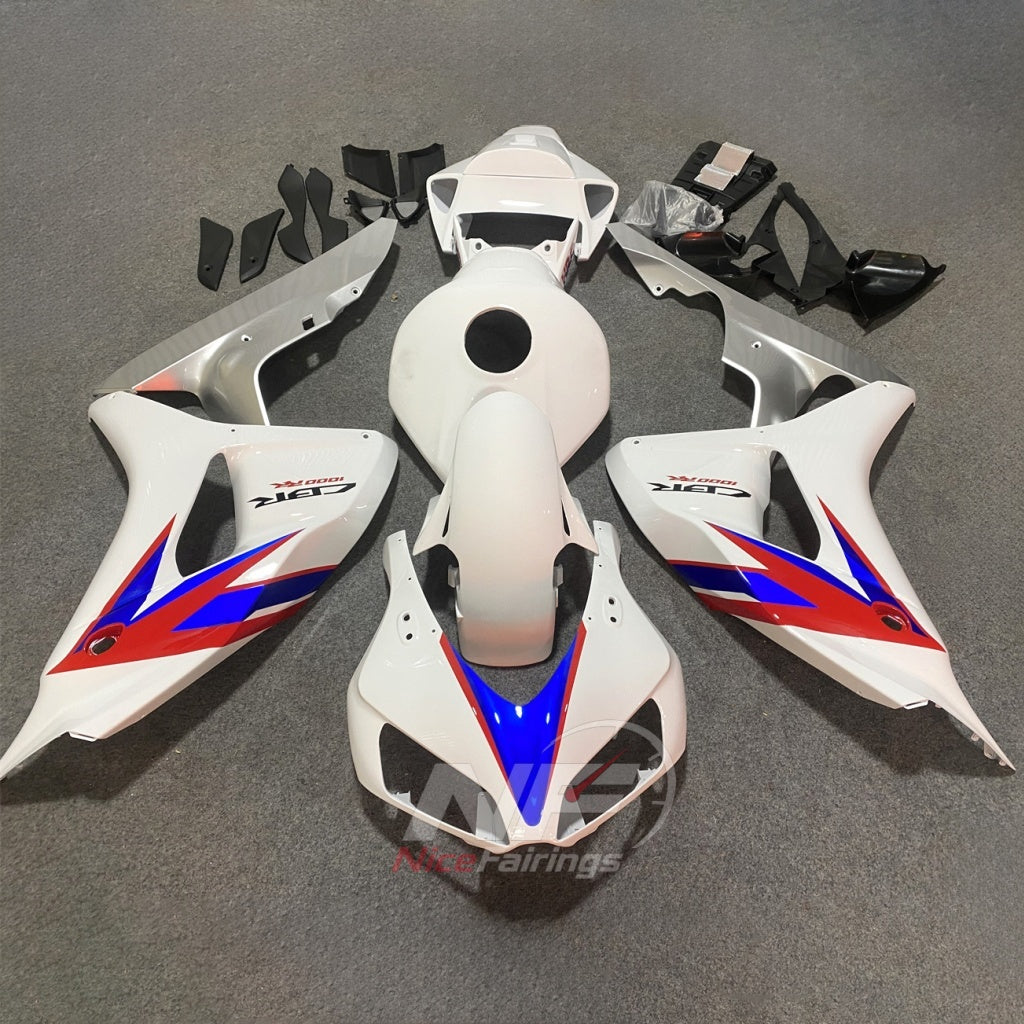 Painted White Injection-Molded Fairings Compatible with HONDA CBR1000RR 2006-2007 | NiceFairings - main product image