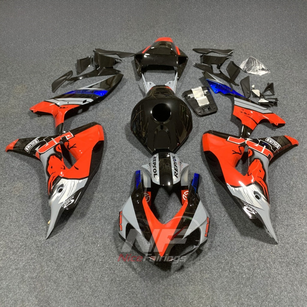Blue ABS Body Panel Kit Fits 2006-2007 HONDA CBR1000RR | NiceFairings - paint design NO.4 option image