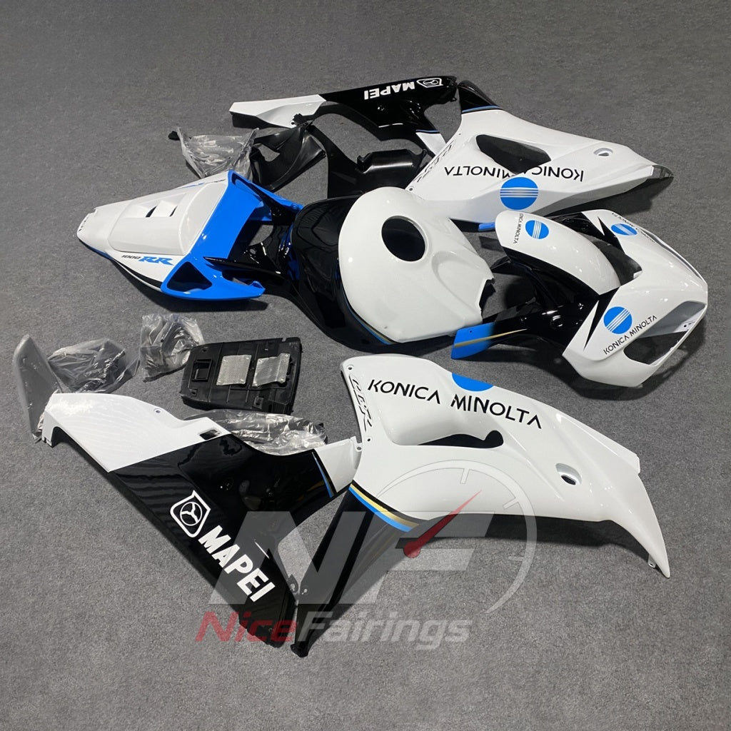 Painted White Injection-Molded Fairing Set Fits HONDA CBR1000RR 2006-2007 | NiceFairings - side angle image