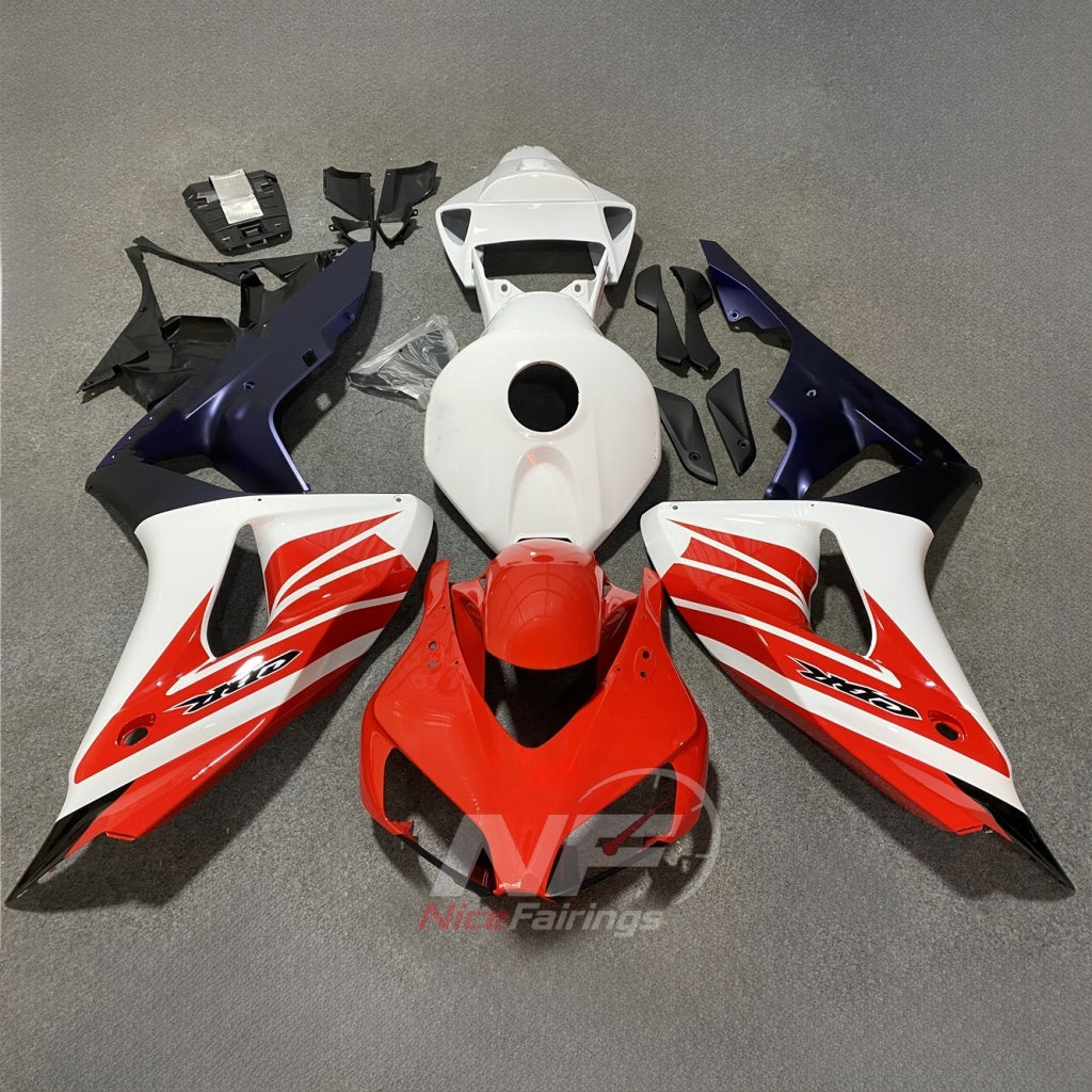Painted White Injection-Molded Fairing Set Fits HONDA CBR1000RR 2006-2007 | NiceFairings - paint design NO.3 option image