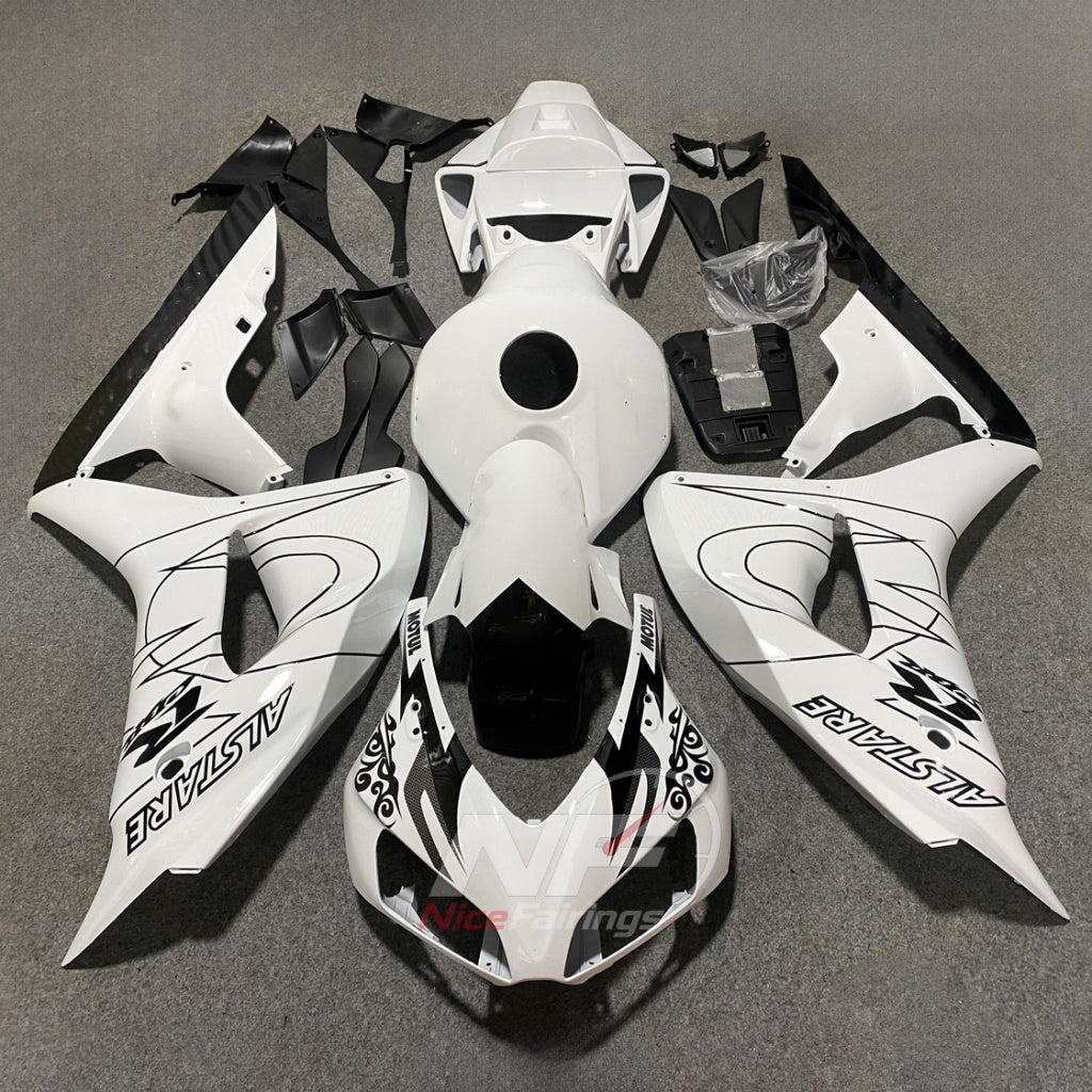 Painted White Injection-Molded Fairing Set Fits HONDA CBR1000RR 2006-2007 | NiceFairings - paint design NO.4 option image