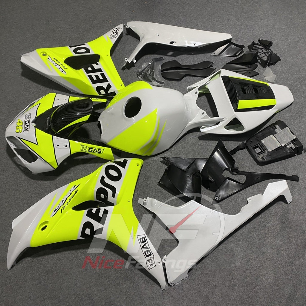 Yellow Sportbike Fairing Set Fits HONDA CBR1000RR 2006-2007 | NiceFairings - side angle image