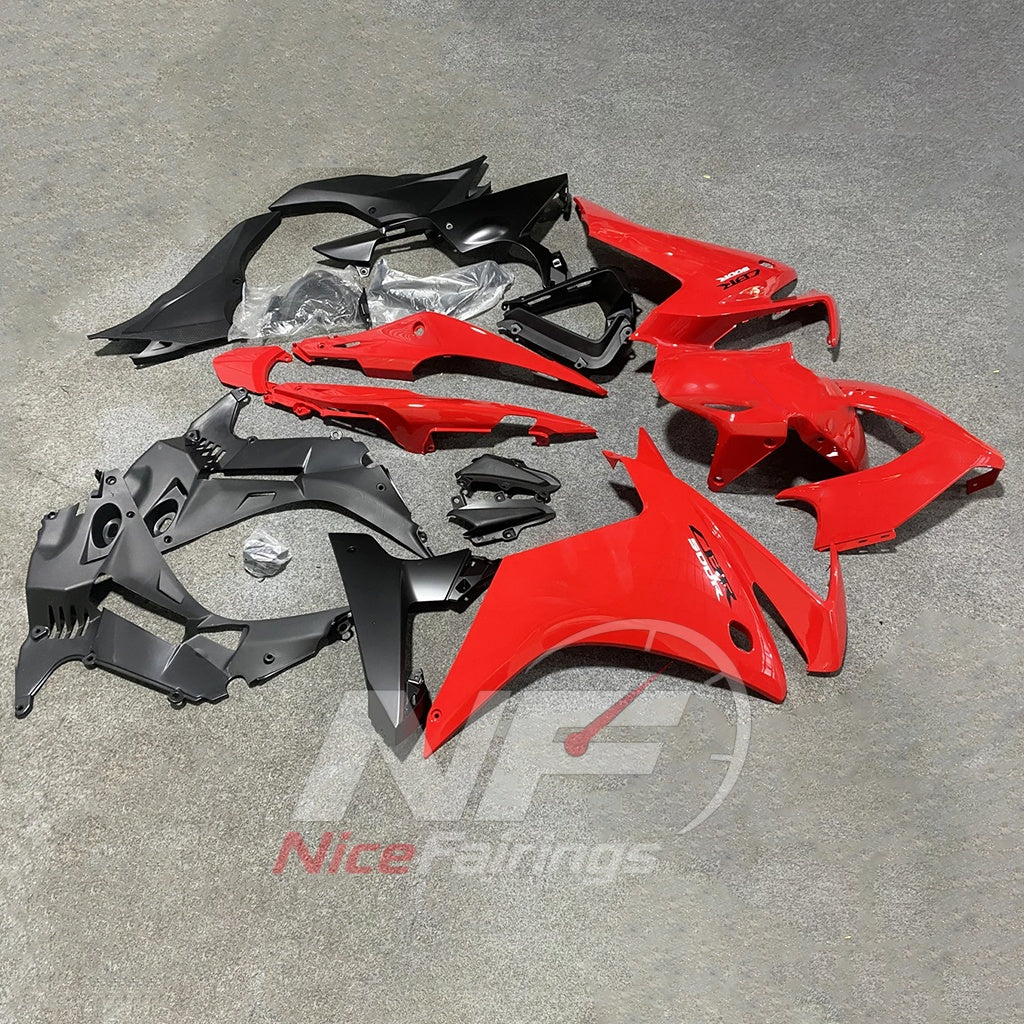 ABS Plastic Cowling Panel Kit Fits HONDA CBR500R 2013-2015 - Red | NiceFairings - side angle image