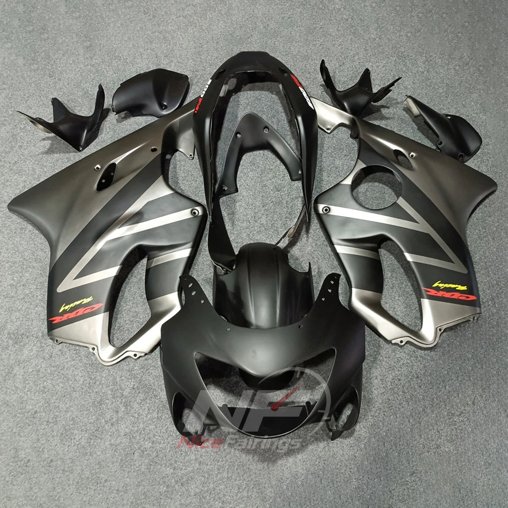 Motorcycle Fairing Kit Fits 2004-2007 HONDA CBR600 F4i - ABS Plastic - Orange Silver | NiceFairings - paint design NO.3 option image