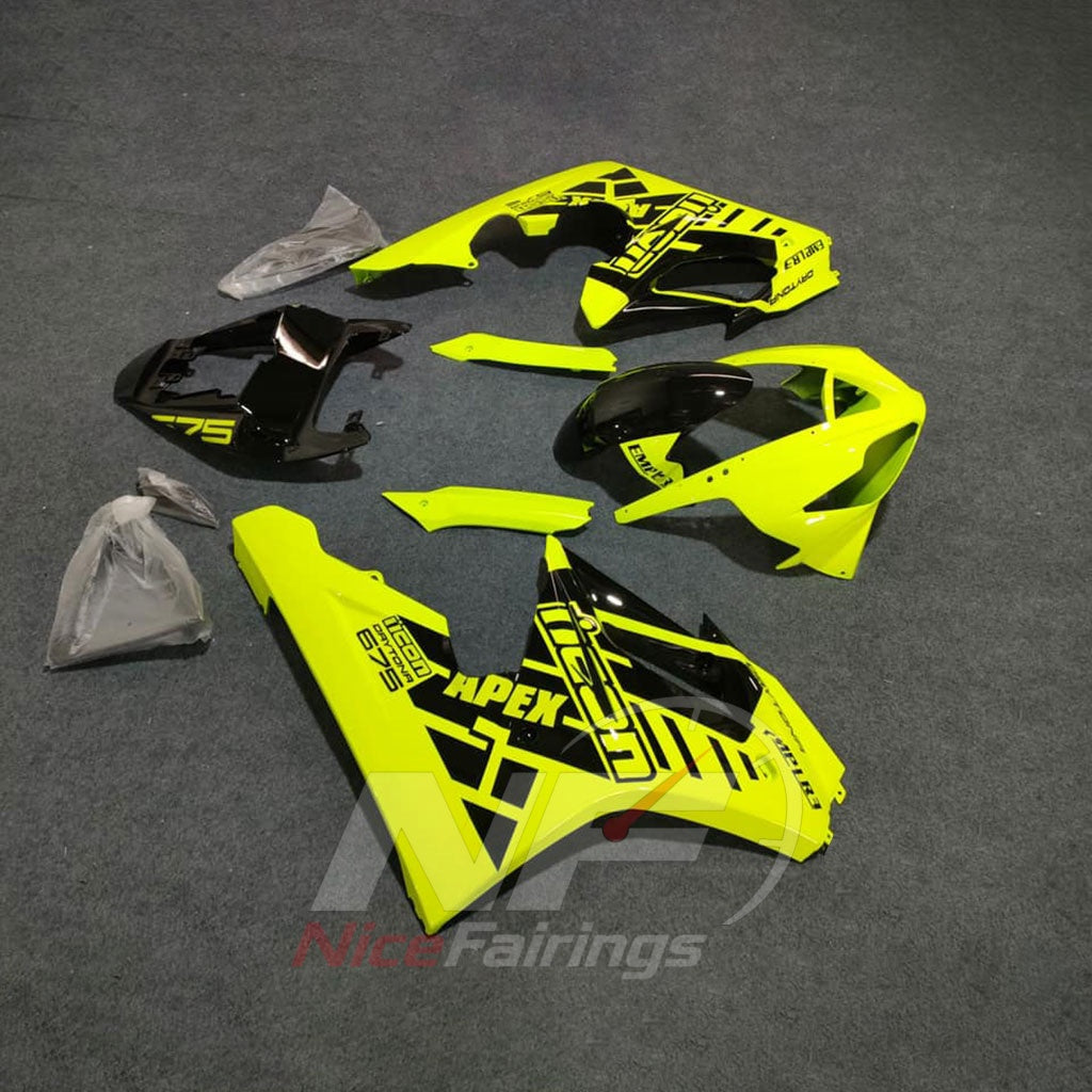 Fairing Kit Fits 2006-2008 TRIUMPH Daytona 675 - ABS Plastic Bodywork - Neon Yellow Black | NiceFairings - front angle image