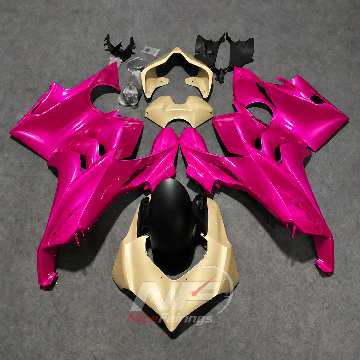 Elite Matte Black Motorcycle Bodywork Kit Fits 2020-2021 DUCATI Panigale V4 V4S - Circuit Specification | NiceFairings - paint design NO.4 option image