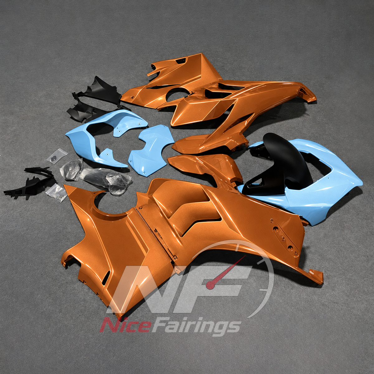 UV-Protected ABS Cowling Set Fits 2020-2021 DUCATI Panigale V4 V4S - Street Performance Series | NiceFairings - side angle image
