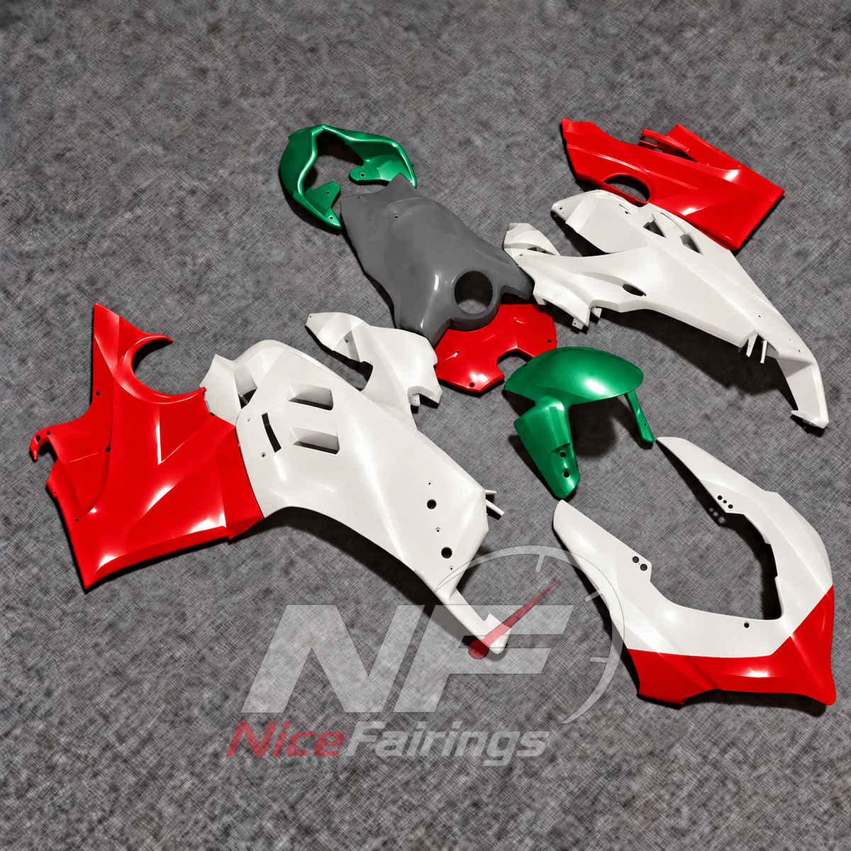 Ready-To-Install ABS Plastic Fairing Kit Fits 2020-2021 DUCATI Panigale V4 V4S - Factory Custom | NiceFairings - front angle image