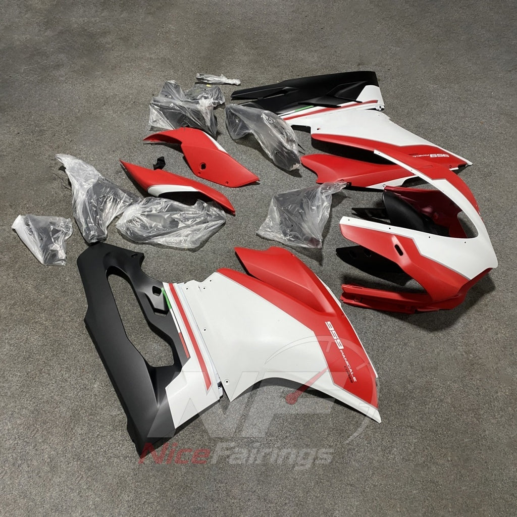 ABS Plastic Fairing Kit Fits 2015-2019 DUCATI Panigale 959 1299 - Bodywork - Red White Matte Black | NiceFairings - front angle image