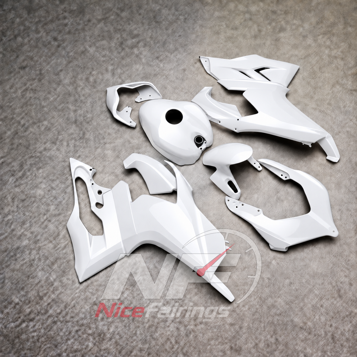 ABS Injection Fairing Kit Fits DUCATI Panigale V2 2020-2022 - White Custom-Painted | NiceFairings - front angle image