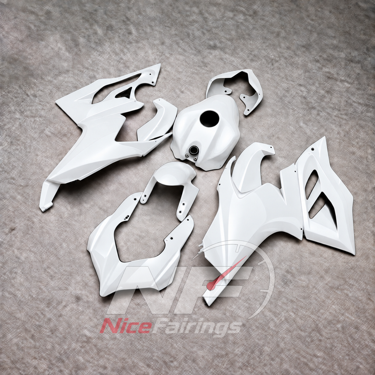 ABS Injection Fairing Kit Fits DUCATI Panigale V2 2020-2022 - White Custom-Painted | NiceFairings - side angle image