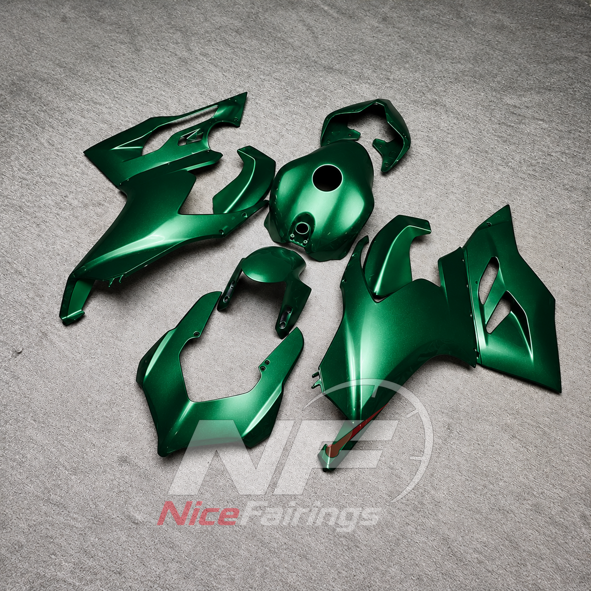 ABS Plastic Bodywork Kit Fits DUCATI Panigale V2 2020-2022 - Green Painted | NiceFairings - front angle image