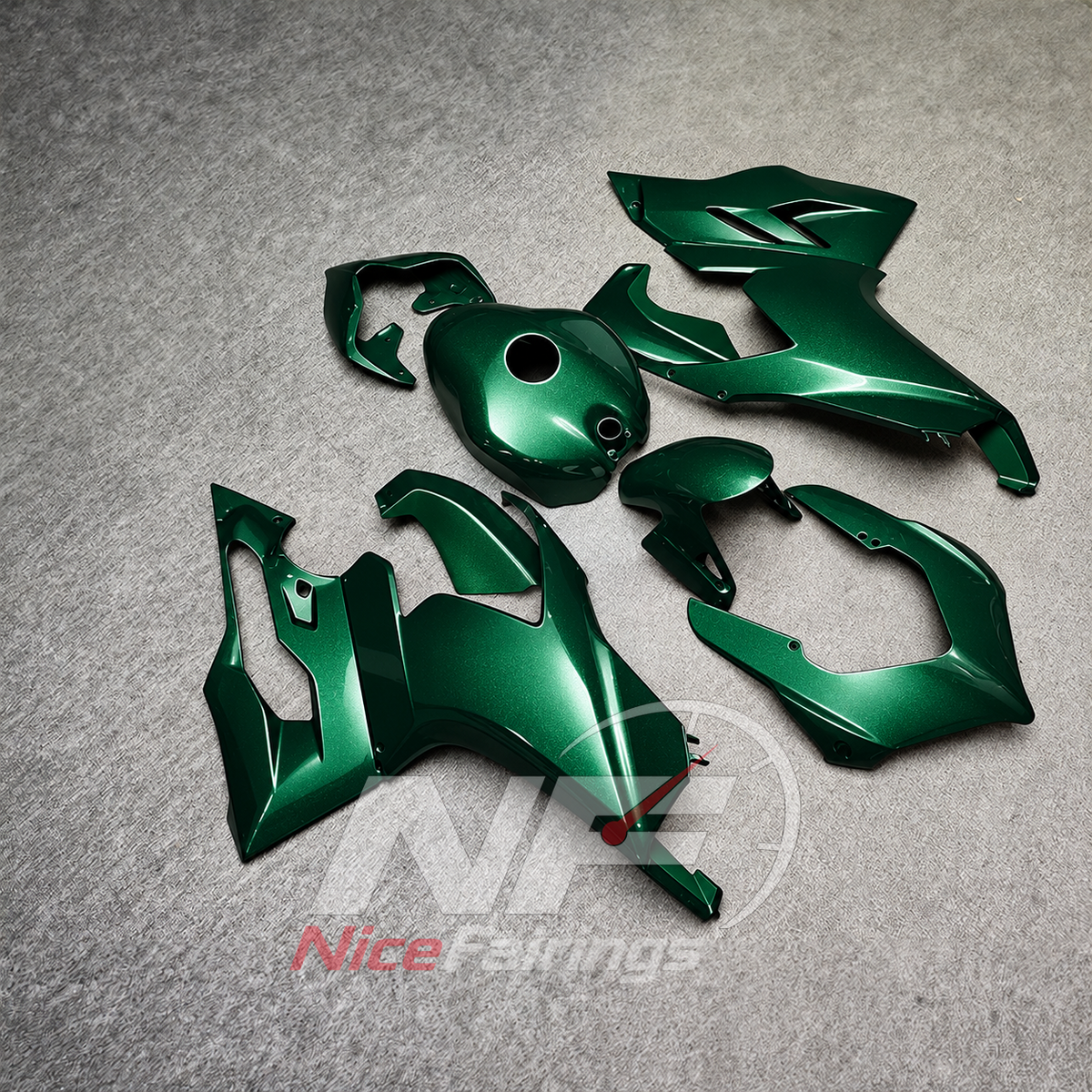 ABS Plastic Bodywork Kit Fits DUCATI Panigale V2 2020-2022 - Green Painted | NiceFairings - side angle image