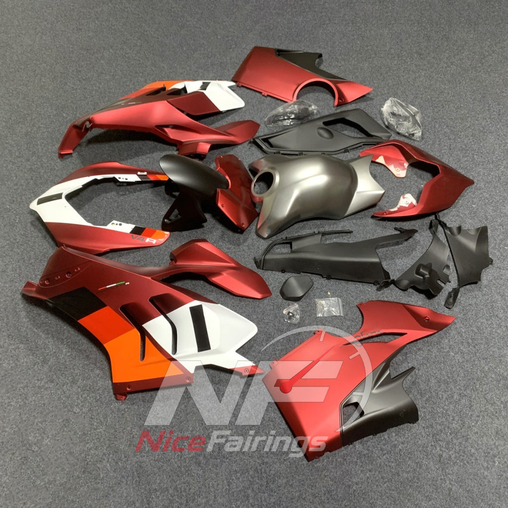 UV-Protected Motorcycle Fairing Kit Fits 2020-2021 DUCATI Panigale V4 V4S - Aero-Dynamic Edition | NiceFairings - front angle image