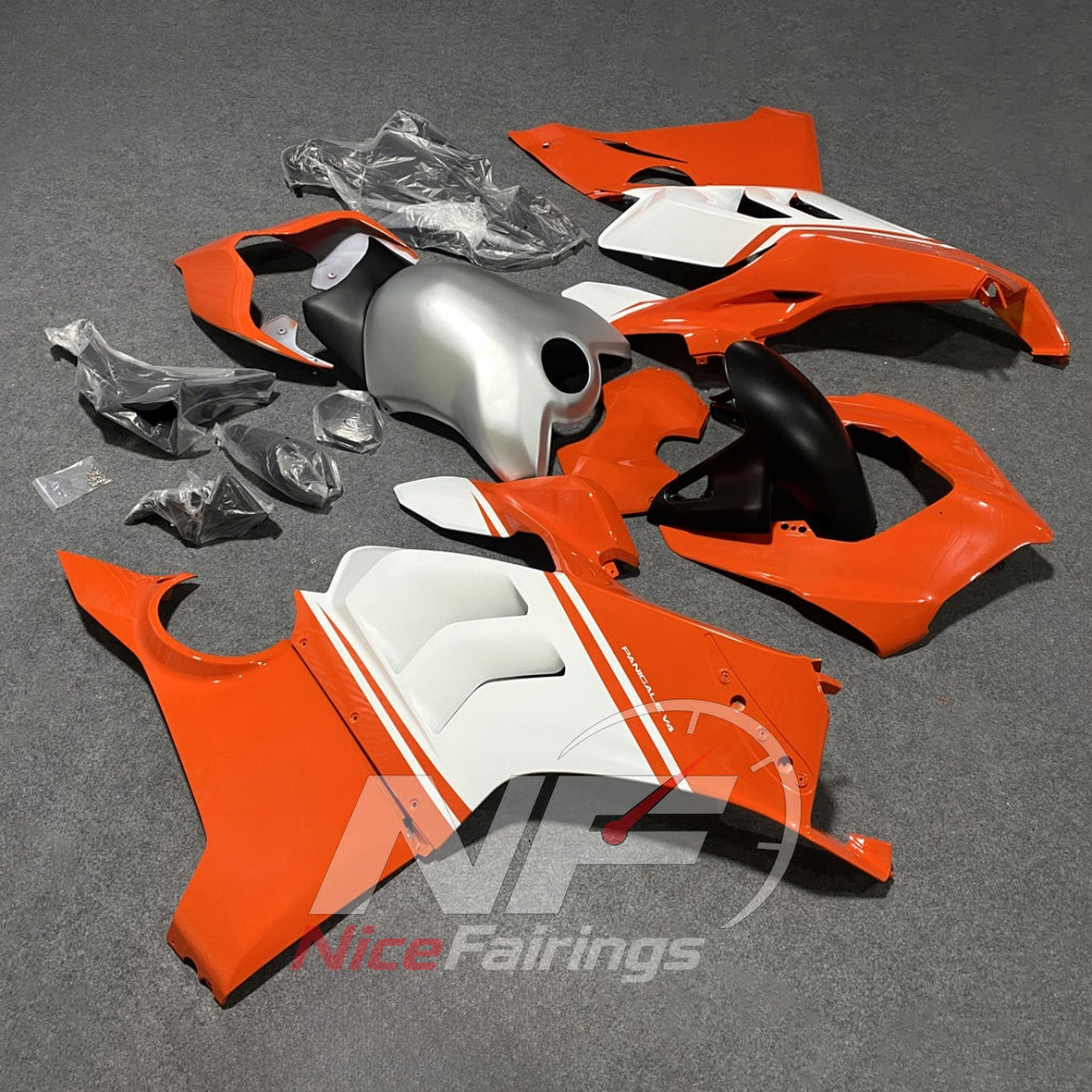 Glossy Finish Orange ABS Cowling Set Fits 2020-2021 DUCATI Panigale V4 V4S - Circuit Specification | NiceFairings - front angle image