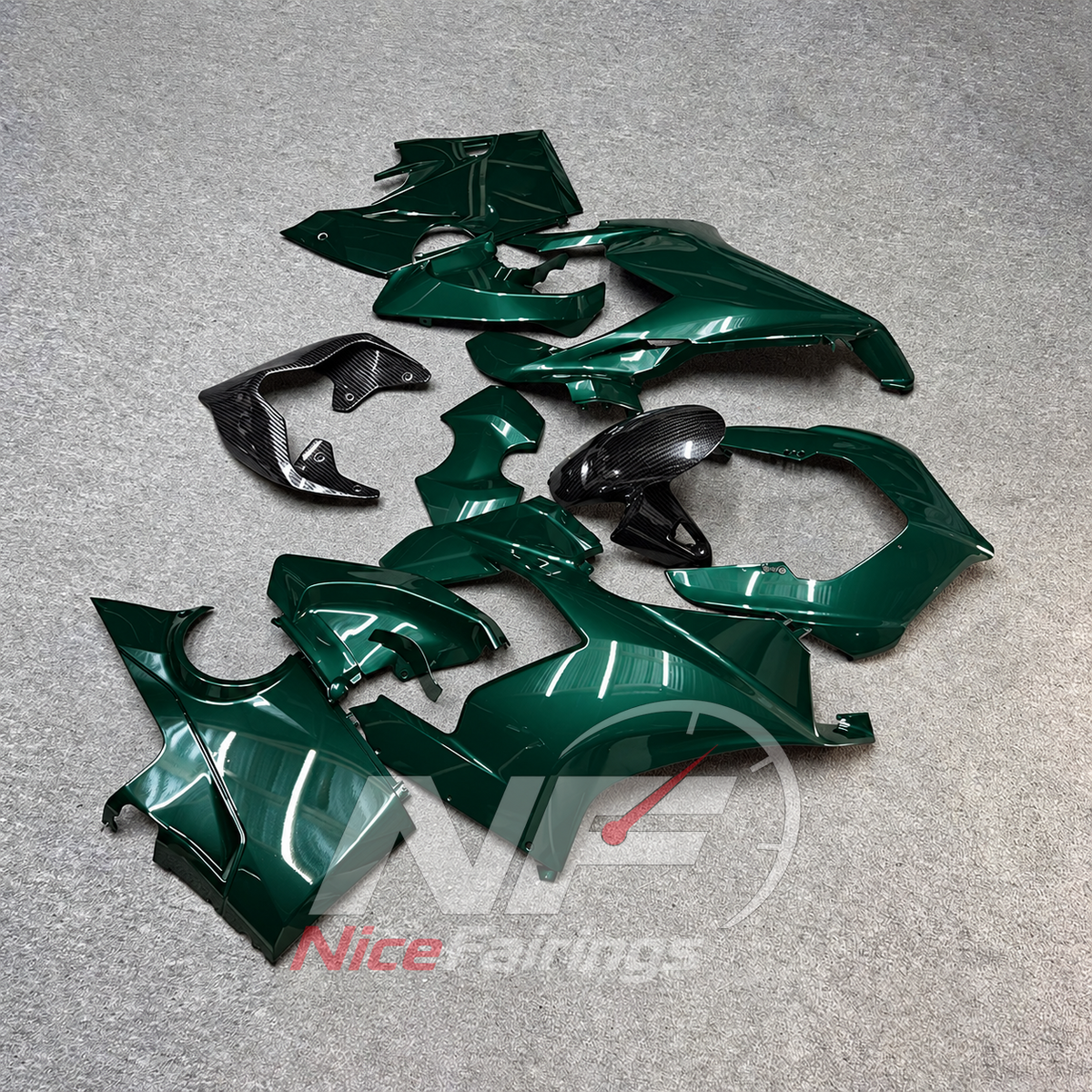 ABS Plastic Motorcycle Fairing Kit Fits DUCATI Panigale V4 V4S 2018-2019 - Custom-Painted | NiceFairings - front angle image