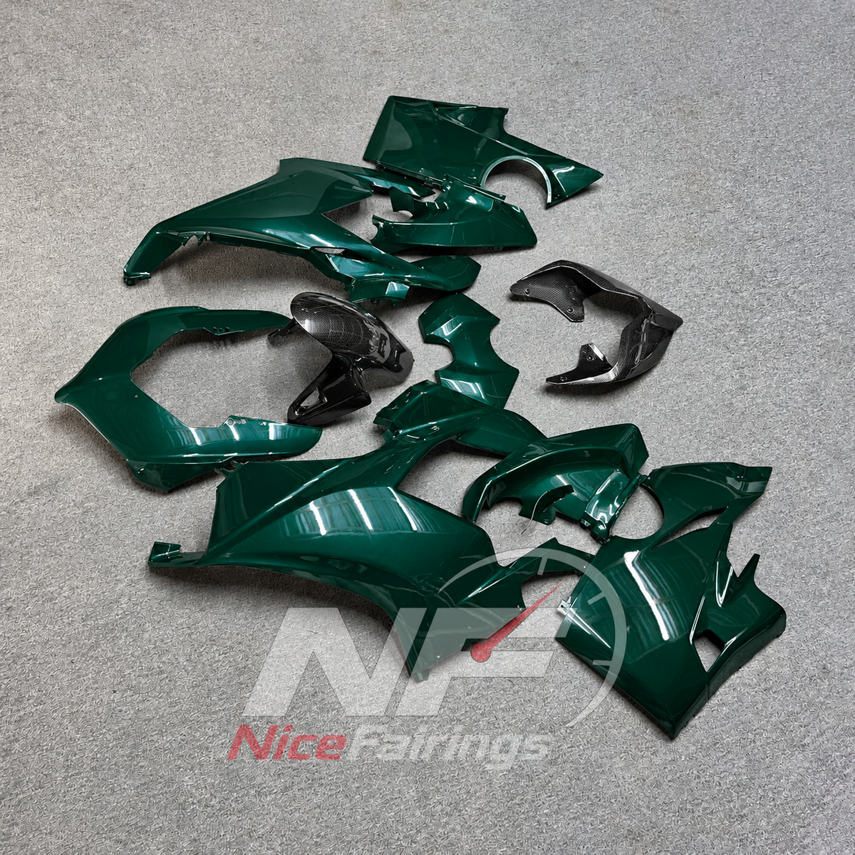 ABS Plastic Motorcycle Fairing Kit Fits DUCATI Panigale V4 V4S 2018-2019 - Custom-Painted | NiceFairings - side angle image