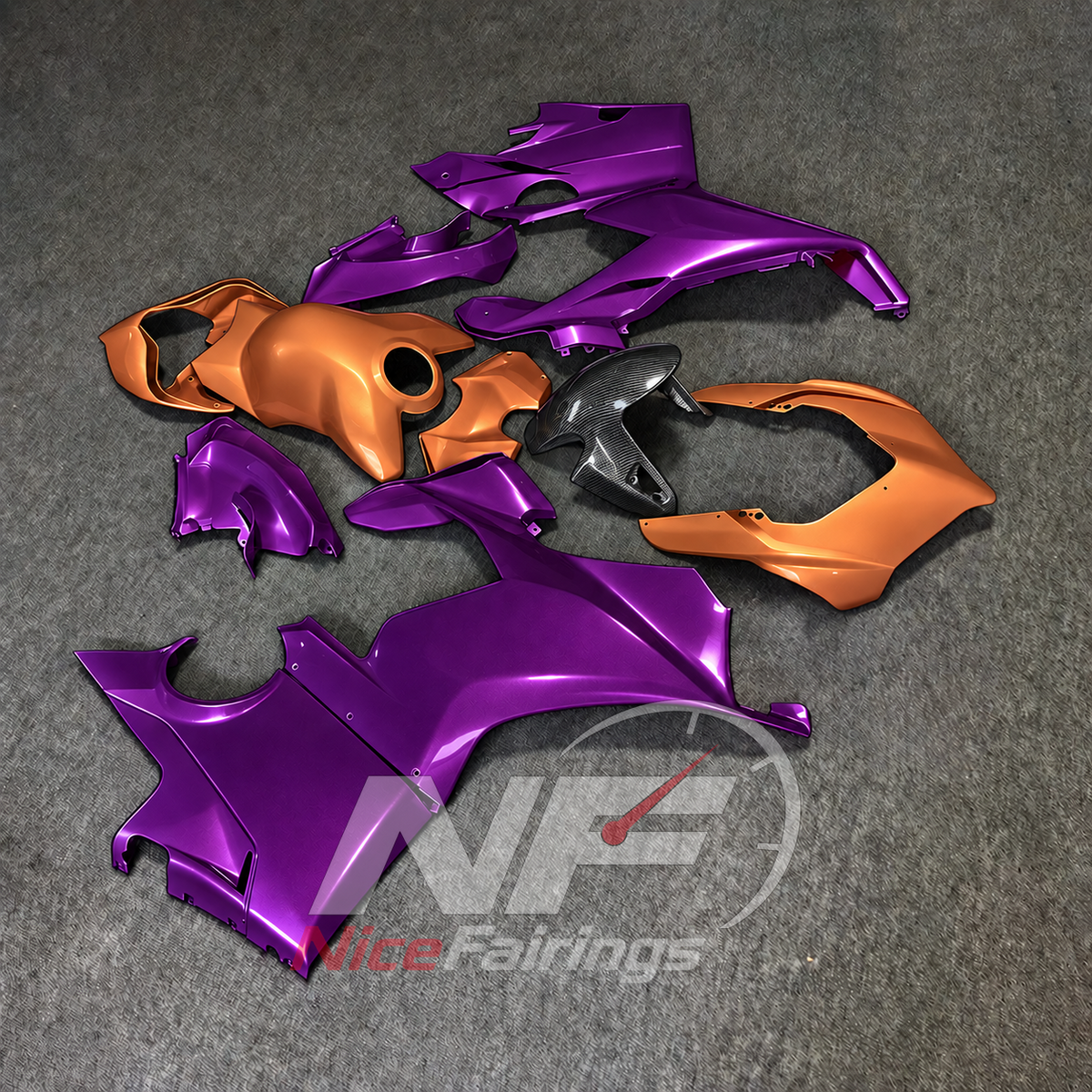 ABS Injection Motorcycle Cowling Set Fits DUCATI Panigale V4 V4S 2018-2019 - Purple Painted | NiceFairings - front angle image