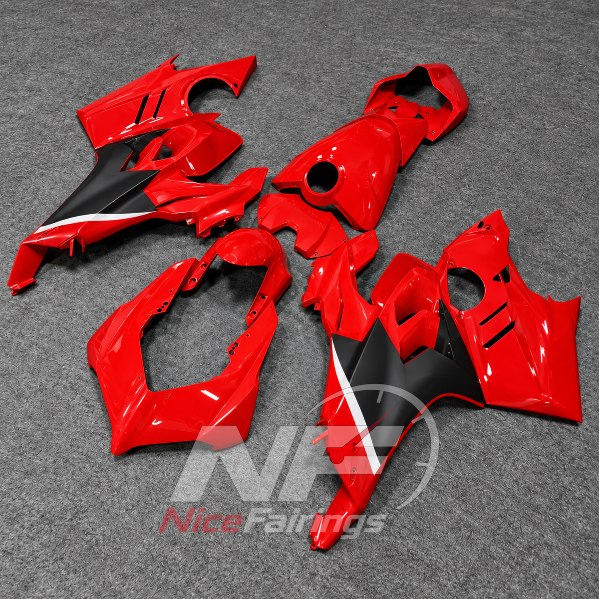 Advanced Injection Red ABS Plastic Fairing Kit Fits DUCATI Panigale V4 V4S 2022-2024 | NiceFairings - front angle image