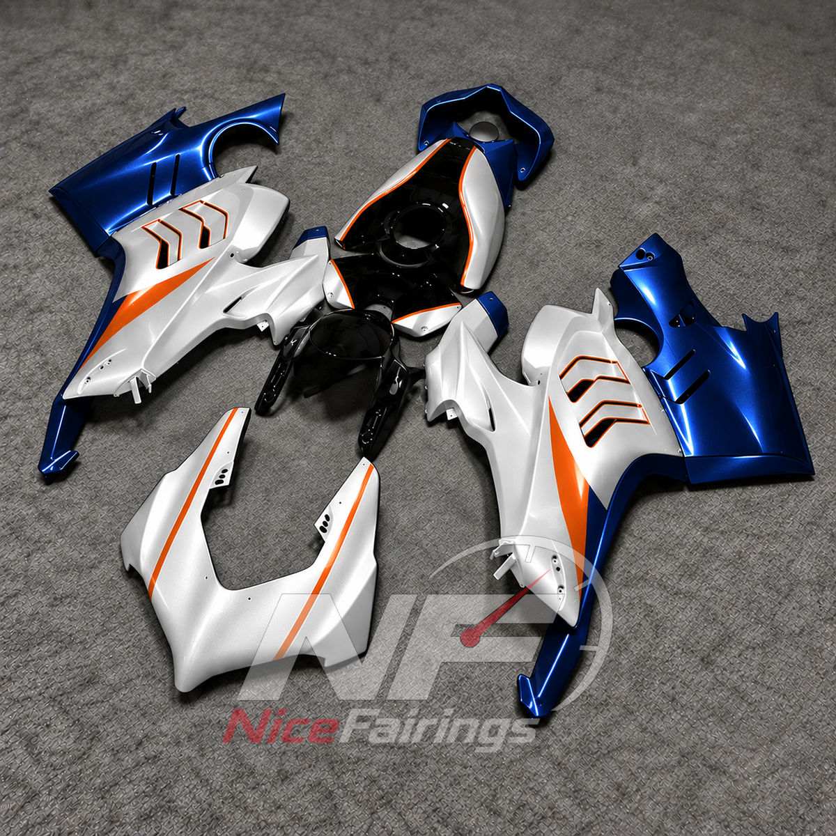 UV-Protected ABS Cowling Set Fits 2022-2024 DUCATI Panigale V4 V4S - Street Performance Series | NiceFairings - front angle image