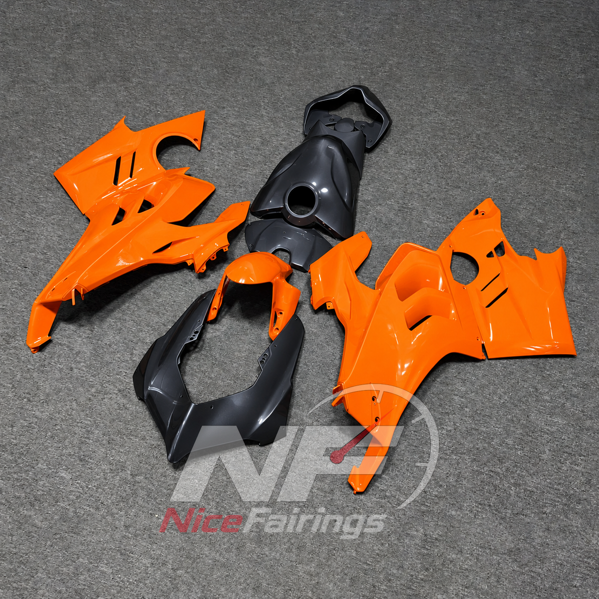 Pro-Series Orange ABS Fairing Panel Kit Fits DUCATI Panigale V4 V4S 2022-2024 | NiceFairings - side angle image