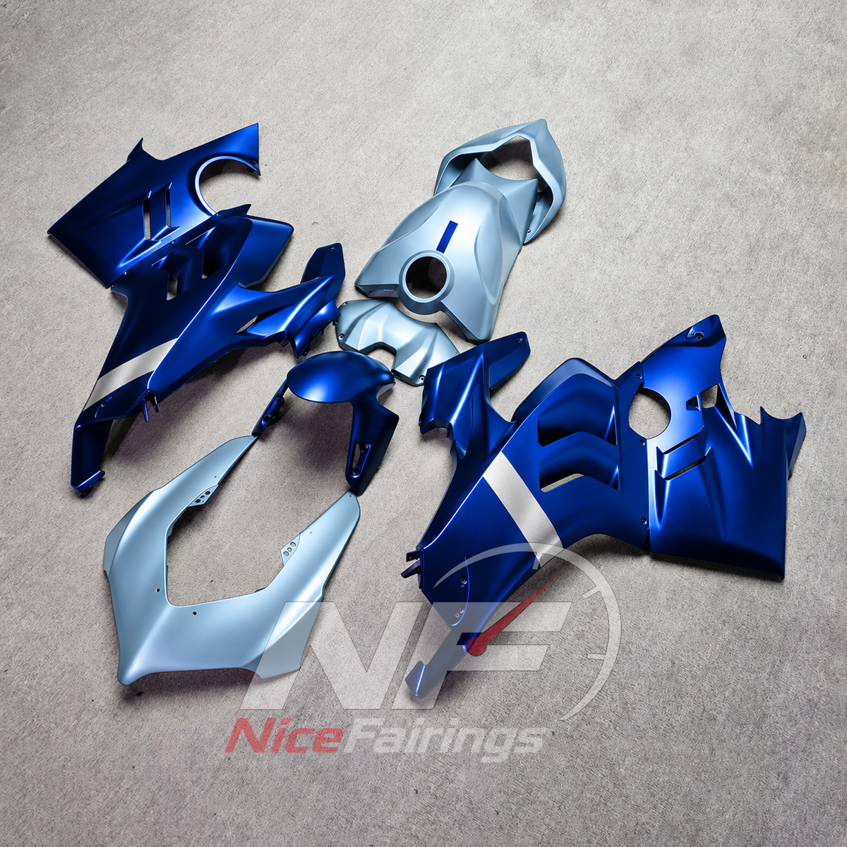 Premium Blue Sportbike Fairing Set Fits DUCATI Panigale V4 V4S 2022-2024 | NiceFairings - front angle image