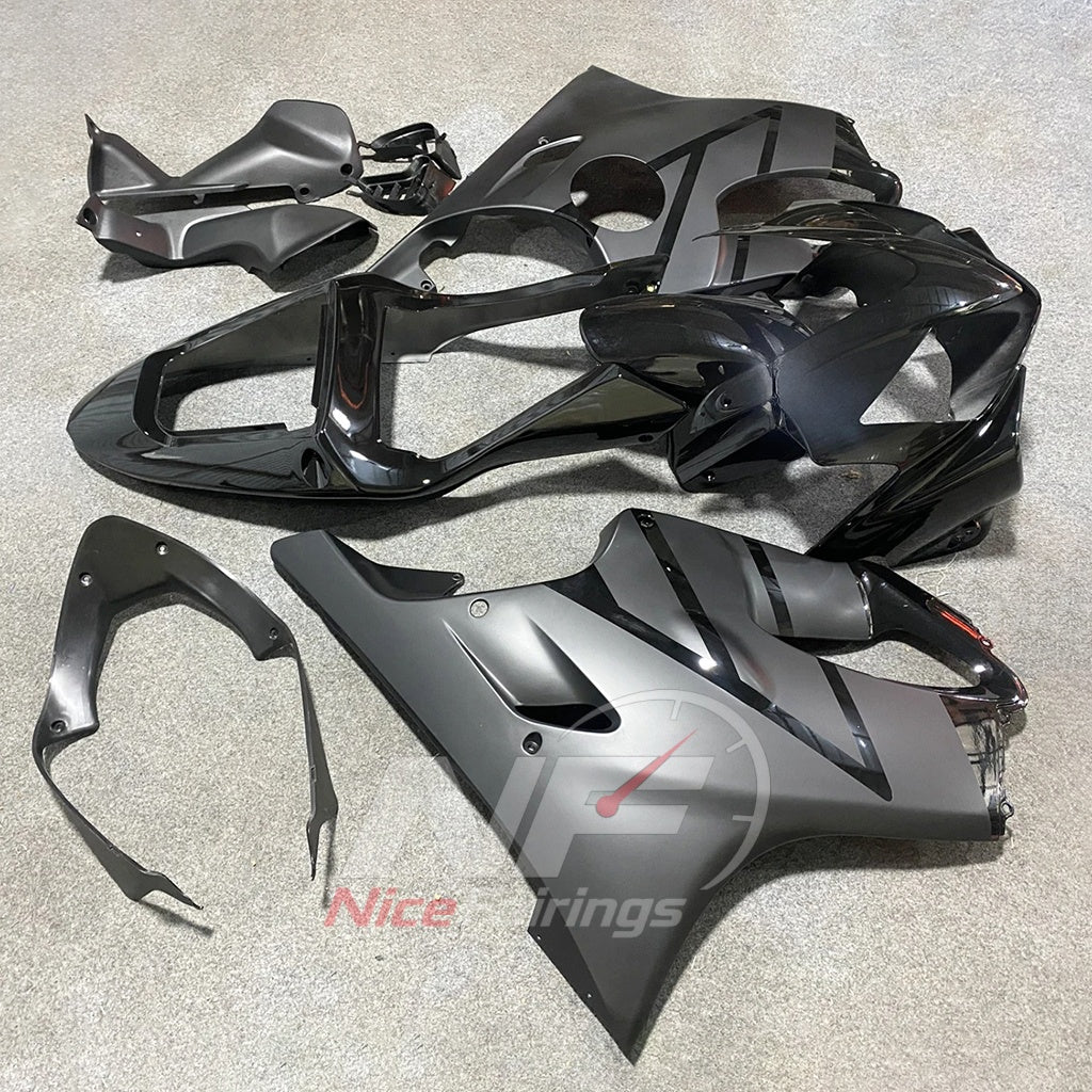Fairing Kit Fits 2001-2003 HONDA CBR600 F4i - ABS Plastic - Gray Black | NiceFairings - side angle image