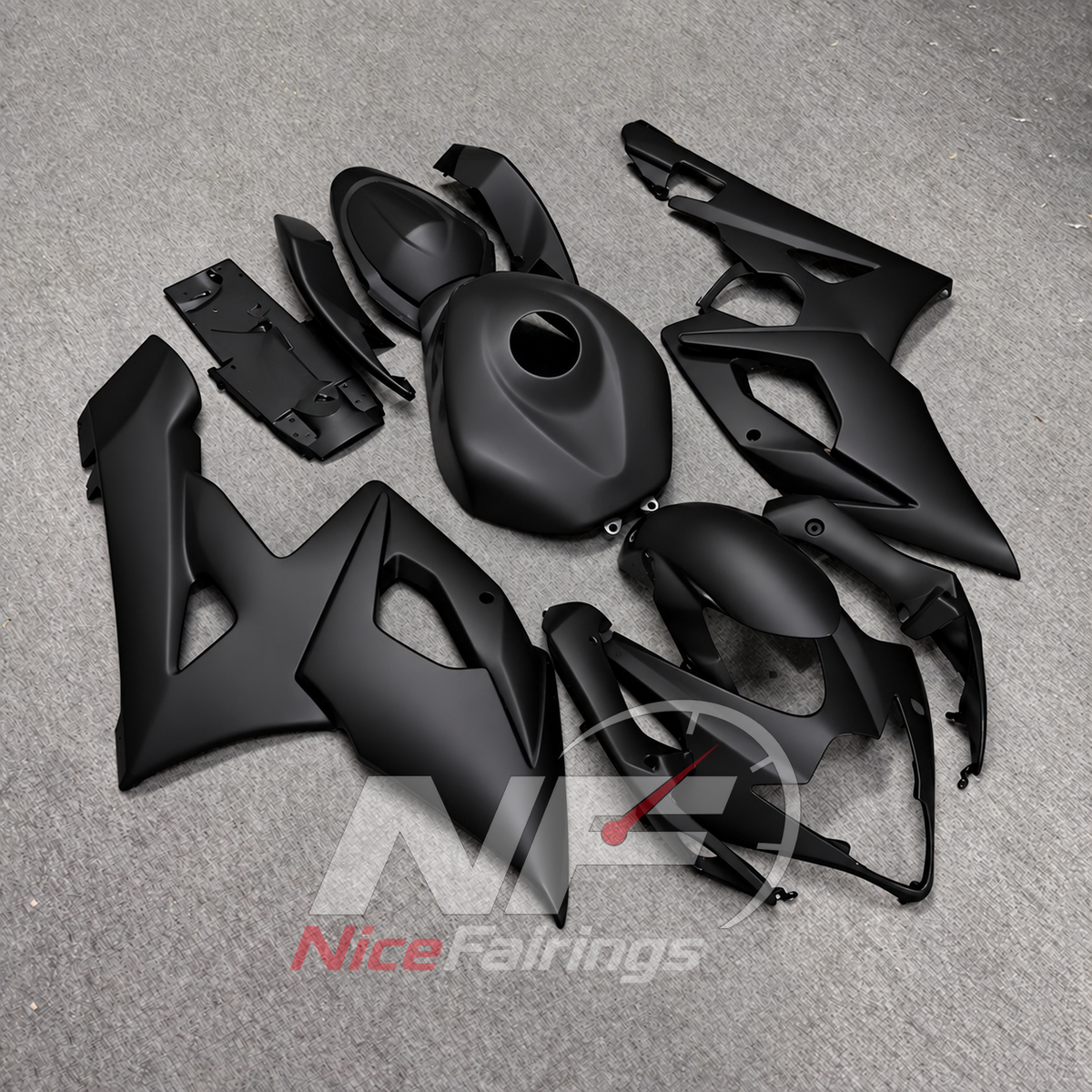 Replacement Matte Black Motorcycle Bodywork Kit Fits 2005-2006 SUZUKI GSX-R1000 K5 | NiceFairings - side angle image