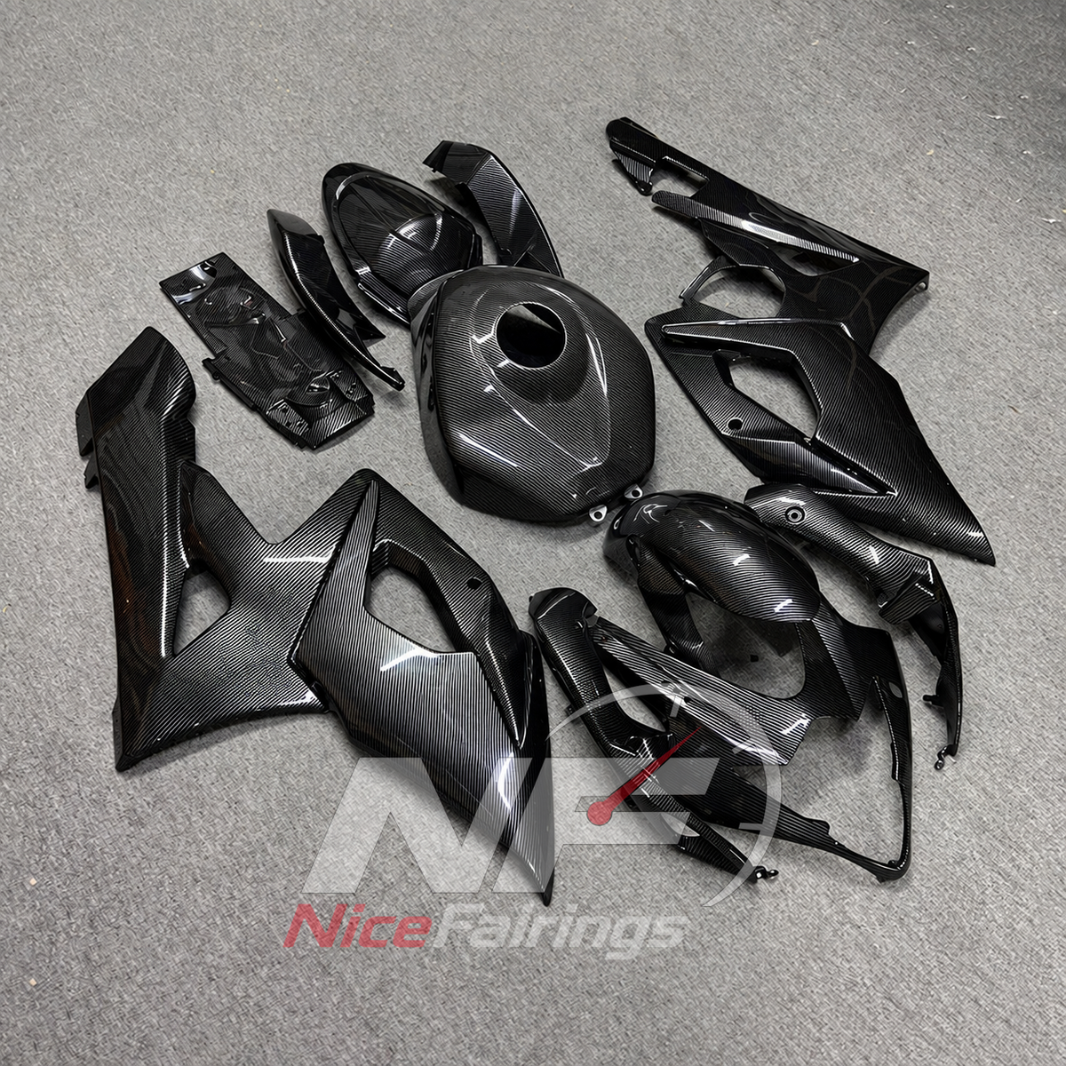 Race-Grade Carbon-Fiber-Style ABS Plastic Bodywork Kit Fits SUZUKI GSX-R1000 K5 2005-2006 | NiceFairings - side angle image