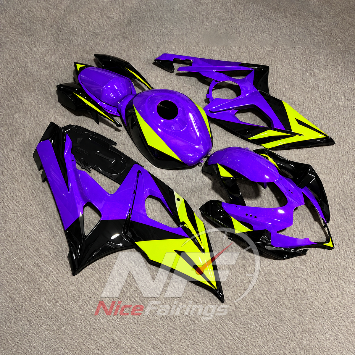 Premium Purple ABS Plastic Bodywork Kit Fits SUZUKI GSX-R1000 K5 2005-2006 | NiceFairings - side angle image