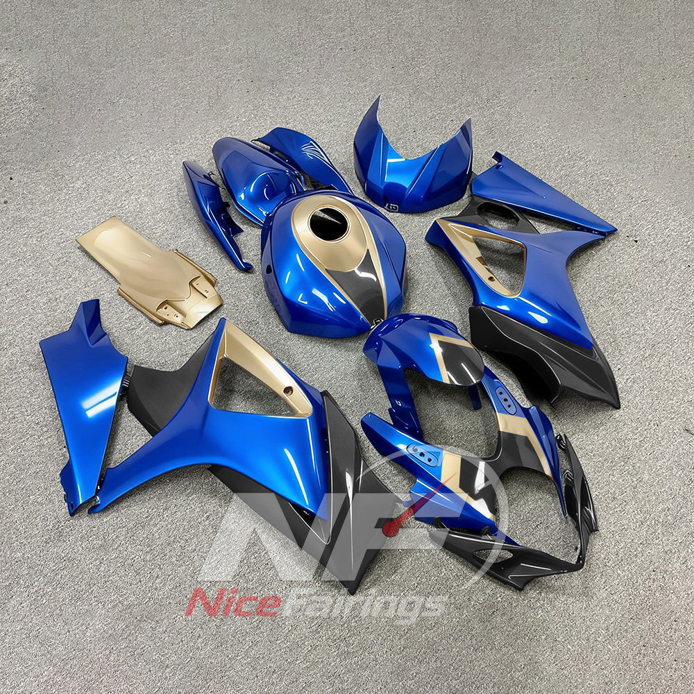 Custom-Painted Sportbike Bodywork Set Compatible with Suzuki GSX-R1000 2007-2008 | NiceFairings - front angle image